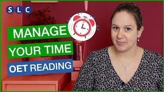 Managing your TIME for the OET READING TEST [upl. by Marcin]