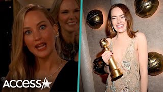 Jennifer Lawrence Jokes About Leaving Golden Globes Ahead Of Emma Stones Win [upl. by Woodrow198]