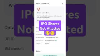 IPO Shares Not Allotted 🥲😐  How to Check IPO Allotment Status  ipo stockmarket ytshorts nifty [upl. by Sadowski62]