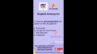 CSC Reviewer 2023  English Antonyms [upl. by Dadelos]