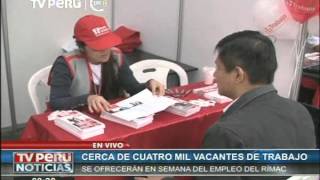 Ofrecen más de 5 mil vacantes de trabajo en Semana del Empleo del Rímac [upl. by Mickie880]