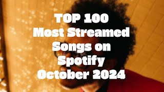 TOP 100 Most Streamed Songs of ALL TIME on Spotify October 2024 [upl. by Aiyekal]