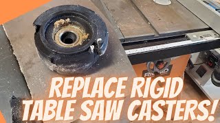 Replace Rigid Table Saw Casters [upl. by Tennos654]