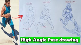 Gesture  Structure  Organic form Human Dynamic High Angle pose Drawing [upl. by Ynohtnaleahcim199]