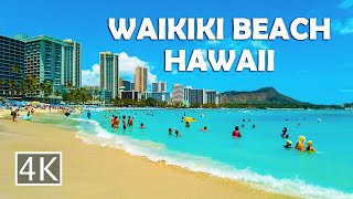 4K Waikiki Beach in Honolulu Hawaii  Walking Tour [upl. by Beverle]