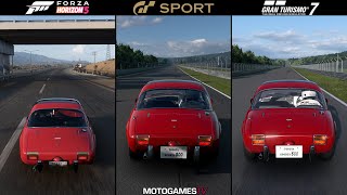 Forza Horizon 5 vs GT Sport vs Gran Turismo 7  Toyota Sports 800 Sound Comparison [upl. by Ysus]