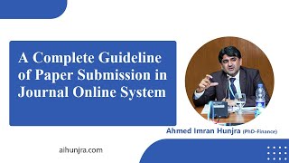 A Complete Guideline of Paper Submission in Journal Online System [upl. by Zelde]