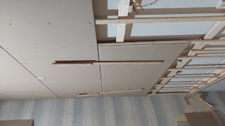 Gipsplaten plafond monteren kan je in je eentje Zonder hulp gipsplaten tot 260 cm geen probleem [upl. by Adnaloy516]