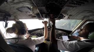 Winair DHC6 Twin Otter Landing Cockpit View in Saba The Shortest Runway in the World [upl. by Port]