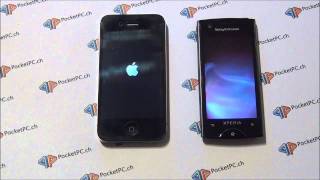 Sony Ericsson Xperia Ray vs iPhone 4S Startvorgang [upl. by Llener508]