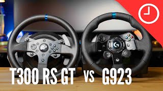 Well this wasn’t what I expected Logitech G923 vs Thrustmaster T300RS GT [upl. by Annaitsirhc]