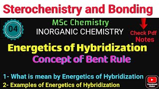 Energetics of Hybridization  Bent Rule • MSc CHEMISTRY INORGANIC  complete notes [upl. by Aralk]