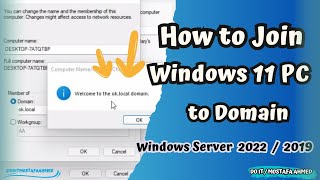 How to Join a Windows 11 PC to a Domain  Windows Server 2019  2022 [upl. by Ophelia]