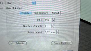 MakerBot Replicator 2 3D printing at 002 mm per layer 20 micron [upl. by Gottfried]