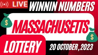 Massachusetts Evening Lottery Draw Results  20 Oct 2023  The Numbers Game  Mass Cash  Powerball [upl. by Enayr]