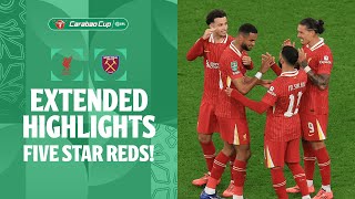 FIVE STAR REDS  Liverpool v West Ham United extended highlights [upl. by Durman]