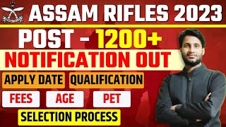 Assam Rifles Tradesman Rally 2023  Assam Rifles Vacancy 2023  new vacancy 2023 age  hight  chest [upl. by Zelde]