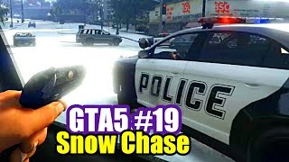 SNOW POLICE CHASE  GTA 5 Funny Gameplay wFriends [upl. by Abernon908]