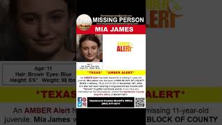 AMBER ALERT 11 YEAR OLD MIA JAMES IS MISSING FROM ATHENS TEXAS HELP BRING HER HOME [upl. by Etteraj]