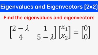 🔷14  Eigenvalues and Eigenvectors of a 2x2 Matrix [upl. by Aerdnuahs872]