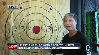 First axe throwing facility opens in SWFL 0800 hit [upl. by Yellat]