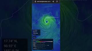 Tracking Cyclone Dana Live Wind Map from the Bay of Bengal  Earth Visualization CycloneDana [upl. by Beauvais608]