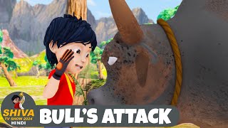 Bulls Attack on The Shiva  Shiva  शिवा  Ep 28 Funny Action Cartoon  Shiva TV Show 2024 Hindi [upl. by Onifur]