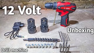 12 volt cordless rechargeable drill machine unboxing video [upl. by Ahsillek]