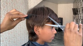 How To Scissor Hair cut  Boys Hair Style ASMR TUTORIAL [upl. by Norihs]