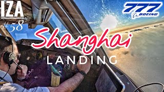 B777 PVG 🇨🇳 Shanghai Pudong  LANDING 34R  4K Cockpit View  ATC amp Crew Communications [upl. by Sioled]