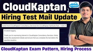 CloudKaptan Biggest Hiring Test Update  Aptitude amp Coding Test  CloudKaptan Exam Pattern 2024 [upl. by Geaghan]