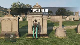 GTA ONLINE Treasure Hunt Update Finding the note Cemetery Only [upl. by Erdne]