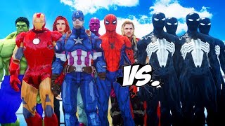 THE AVENGERS VS BLACK SPIDERMAN ARMY  EPIC BATTLE [upl. by Bevan]