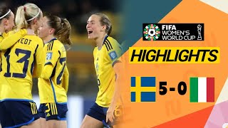 Sweden vs Italy 50  VM Fotboll 2023 Damer  Mål och Höjdpunkter [upl. by Lashoh64]