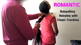 Romantic Long hair pulling by collage friend prank A new hair play story  hairplay hairpulling [upl. by Ronal]