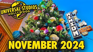 Universal Studios Hollywood  November 2024 Walkthrough Mario Christmas Merch amp Wicked 4K POV [upl. by Anoet]