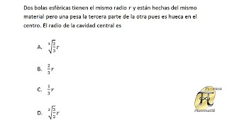 Volumen de la esfera  Examen de Admisión Universidad Nacional de Colombia [upl. by Olivia39]