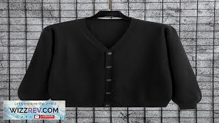 Manfinity Homme Men Solid Button Front Cardigan Color Block Plain Black Work Review [upl. by Anneirda]