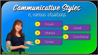 COMMUNICATIVE STYLES  Frozen Casual Intimate Formal  Consultative  with Examples [upl. by Ibocaj]