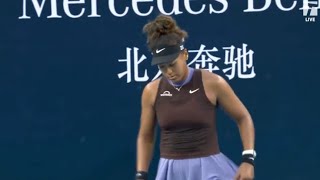 NAOMI OSAKA THROWS RACKET AT CHINA OPEN SEPTEMBER 27 2024 [upl. by Vassaux]