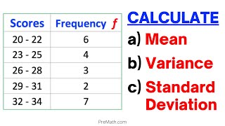 Can You Find Mean Variance amp Standard Deviation of a Frequency Grouped DataTable Simple Tutorial [upl. by Dranyl437]