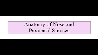 Nose and Paranasal Sinuses [upl. by Yssor]