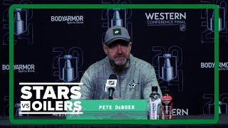 StarsOilers Game 5  Pete DeBoer Dallas Stars players pregame interviews 53124 [upl. by Lattie7]