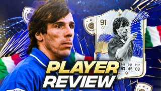 91 TOTY ICON ZOLA PLAYER REVIEW  FC 24 Ultimate Team [upl. by Prosper]