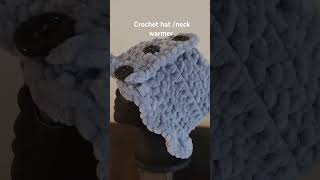 Crochet hat and neck warmer with buttons to adjust head and neck sizecrochetcreatehat [upl. by Kauffmann]