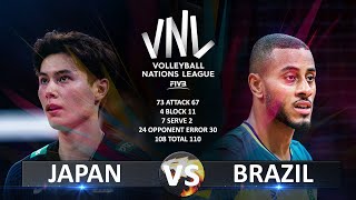 Japan vs Brazil  Mens VNL 2023 [upl. by Teerprah705]