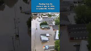 Vermont flooding Watch drone footage of Lyndonville Vermont [upl. by Eidissac]