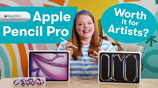 HandsOn with Apple Pencil Pro in Procreate Adobe Fresco and more  Is it worth it for artists [upl. by Roht]