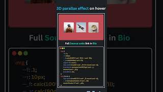 Learn How to Create a 3D Parallax Effect on Hover with CSS coding [upl. by Laurinda]