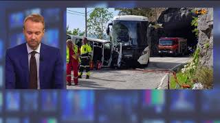 Allvarlig olycka mellan buss och minibuss i Norge [upl. by O'Malley]